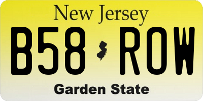 NJ license plate B58ROW
