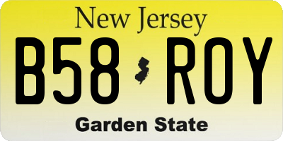 NJ license plate B58ROY
