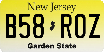 NJ license plate B58ROZ