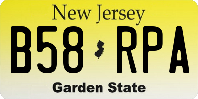 NJ license plate B58RPA
