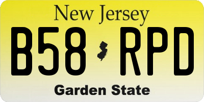 NJ license plate B58RPD