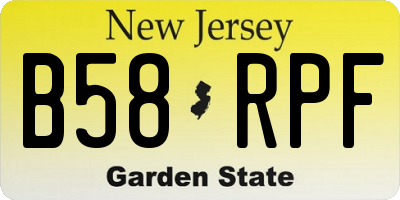 NJ license plate B58RPF