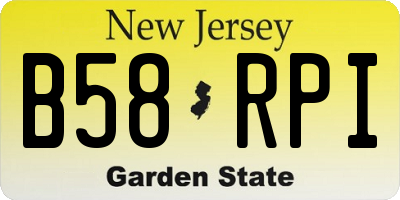 NJ license plate B58RPI