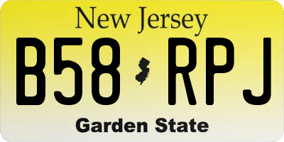 NJ license plate B58RPJ