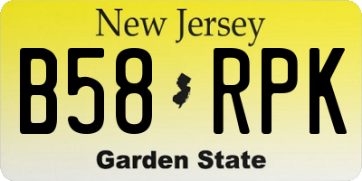 NJ license plate B58RPK