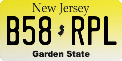 NJ license plate B58RPL