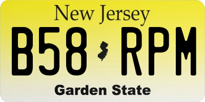 NJ license plate B58RPM
