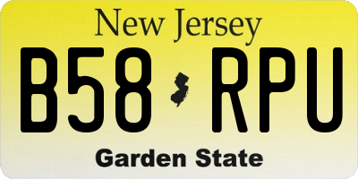 NJ license plate B58RPU