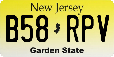 NJ license plate B58RPV