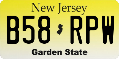 NJ license plate B58RPW