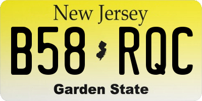 NJ license plate B58RQC