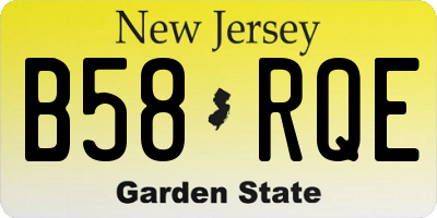 NJ license plate B58RQE