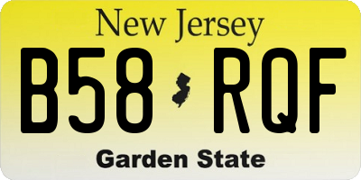 NJ license plate B58RQF