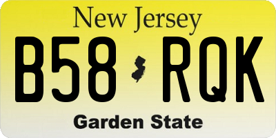 NJ license plate B58RQK