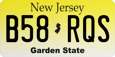 NJ license plate B58RQS