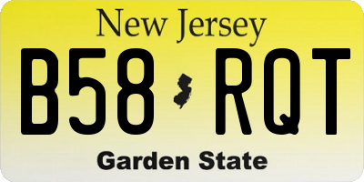 NJ license plate B58RQT