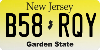 NJ license plate B58RQY