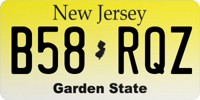 NJ license plate B58RQZ
