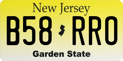 NJ license plate B58RRO