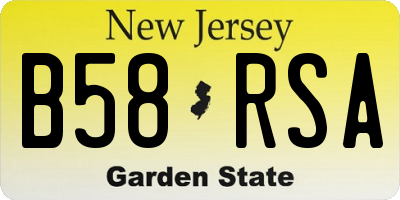 NJ license plate B58RSA