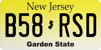 NJ license plate B58RSD