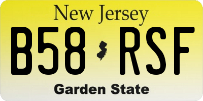 NJ license plate B58RSF