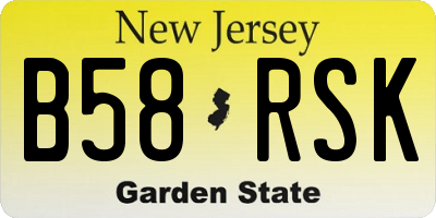 NJ license plate B58RSK