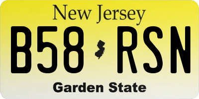 NJ license plate B58RSN