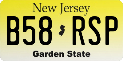 NJ license plate B58RSP