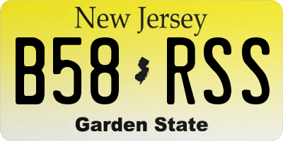 NJ license plate B58RSS