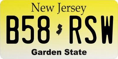 NJ license plate B58RSW