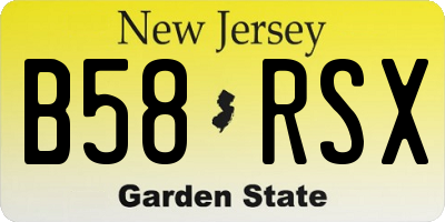 NJ license plate B58RSX