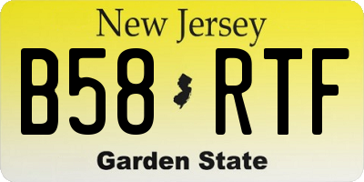 NJ license plate B58RTF