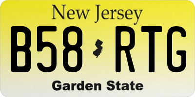 NJ license plate B58RTG