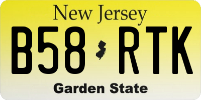NJ license plate B58RTK