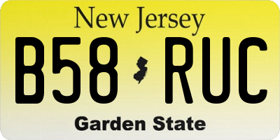 NJ license plate B58RUC