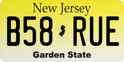 NJ license plate B58RUE