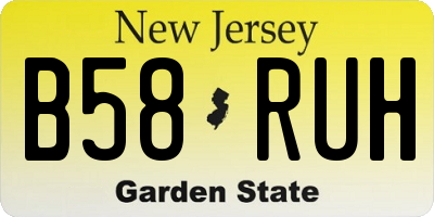 NJ license plate B58RUH