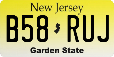 NJ license plate B58RUJ