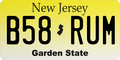 NJ license plate B58RUM