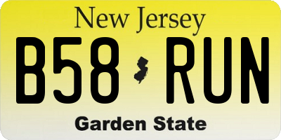 NJ license plate B58RUN