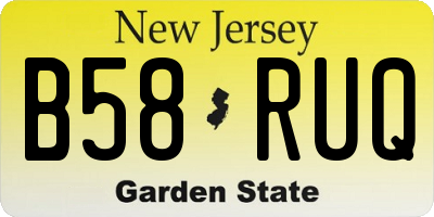 NJ license plate B58RUQ