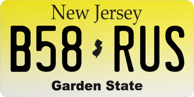 NJ license plate B58RUS