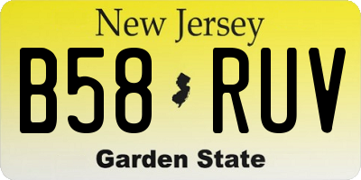 NJ license plate B58RUV