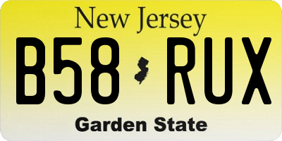 NJ license plate B58RUX