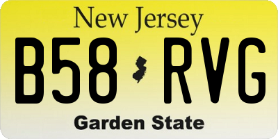 NJ license plate B58RVG