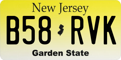 NJ license plate B58RVK