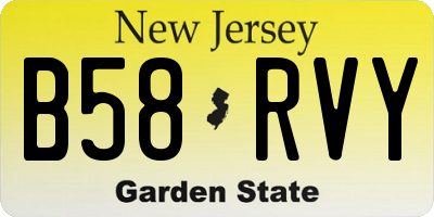 NJ license plate B58RVY