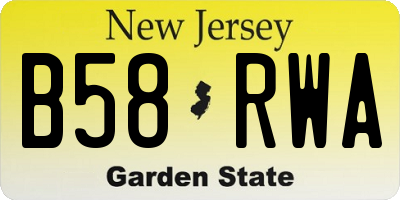 NJ license plate B58RWA