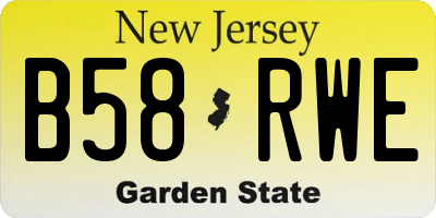 NJ license plate B58RWE